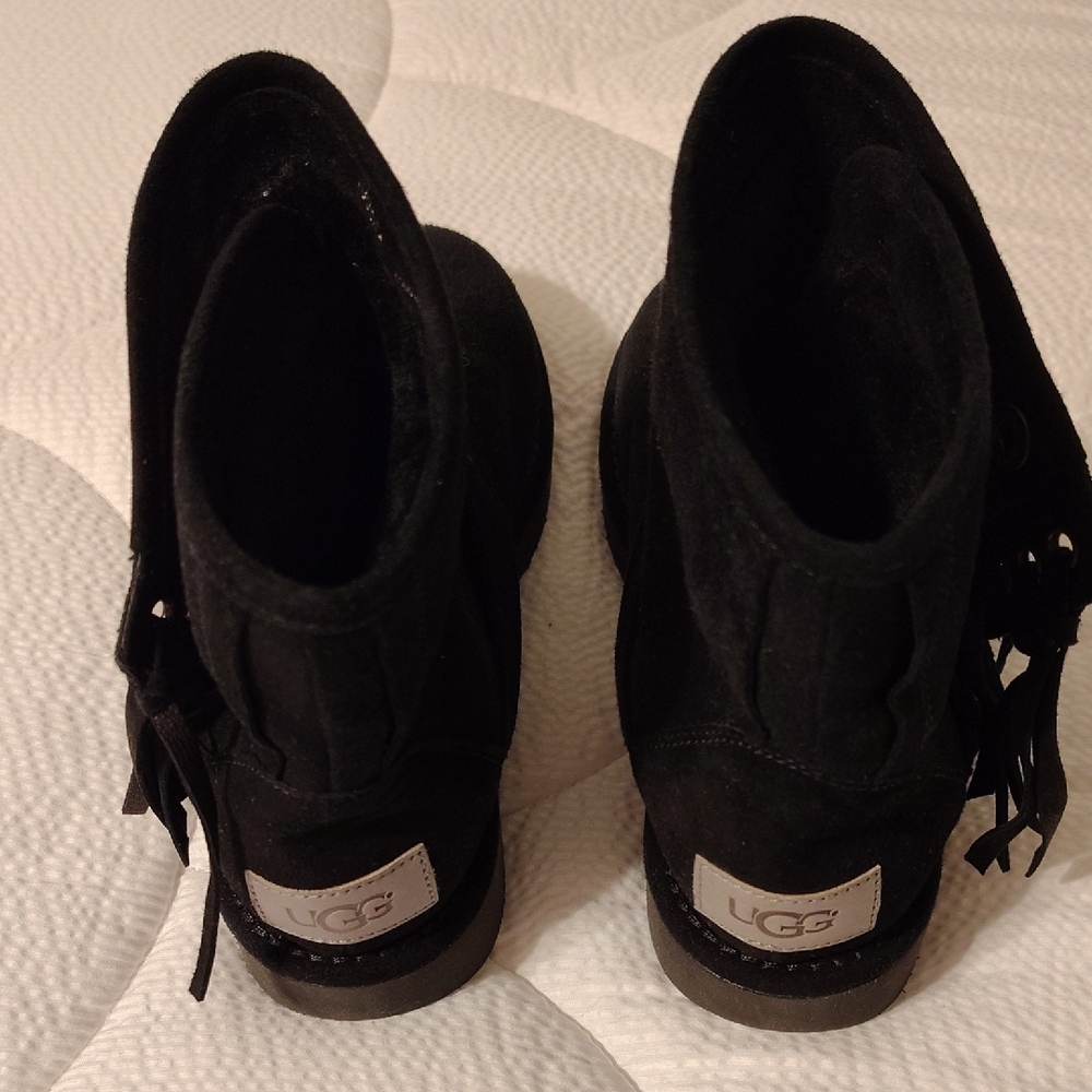 Toldder Girl,UGG Black Suede Ankle Boots
